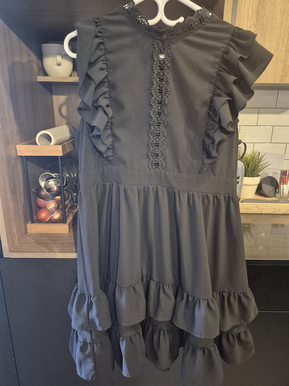 Black Ruffle Tiered Girls' Dress - Brand:
